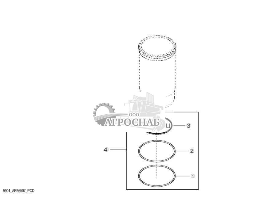 9901 Комплект уплотнительных колец, гильза цилиндра 